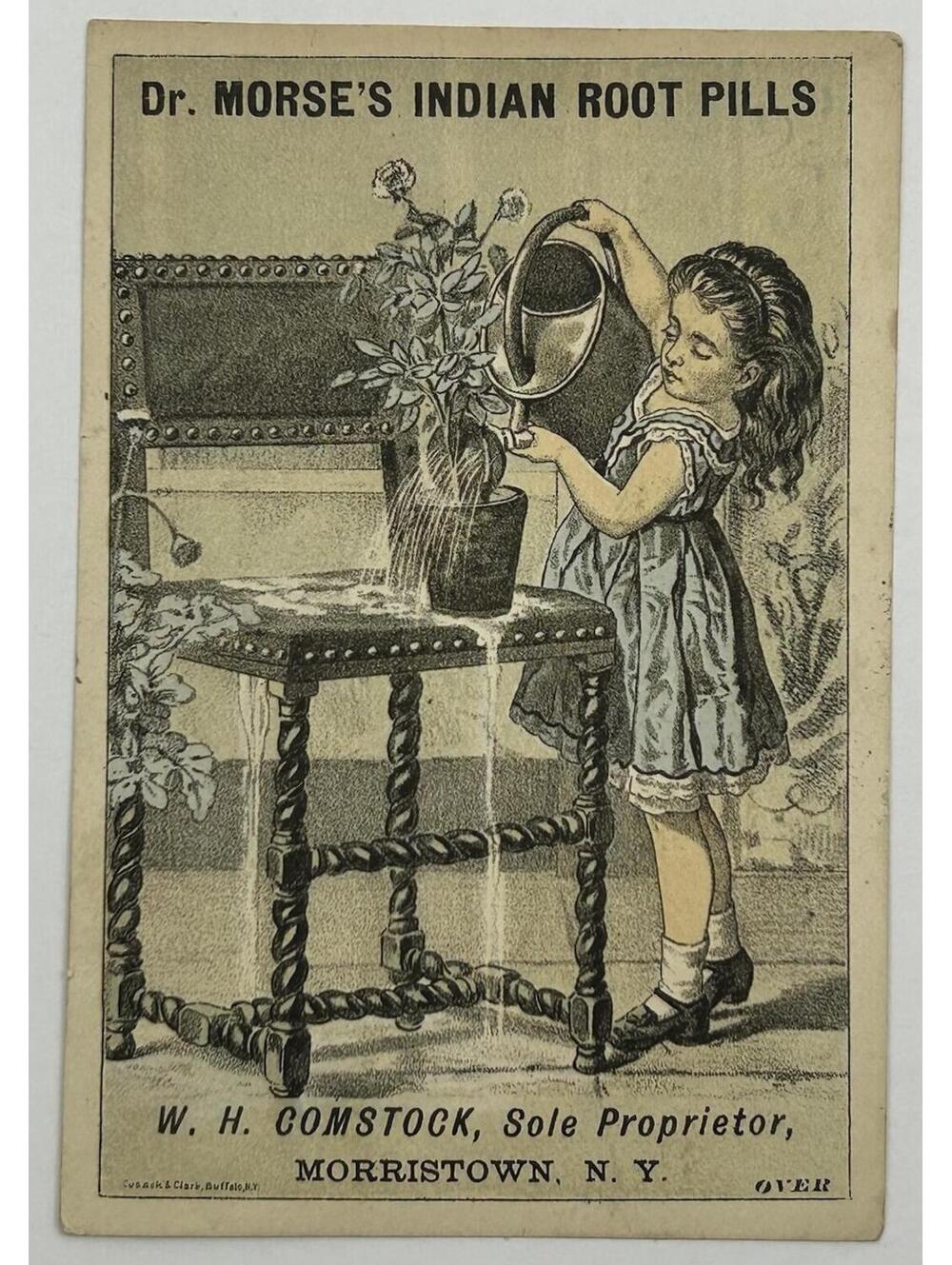 Victorian Trade Card Dr Morse Indian Root Pills Charles City Iowa Ad VTC  E-7